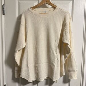 Uniqlo Waffle Crewneck - Cream